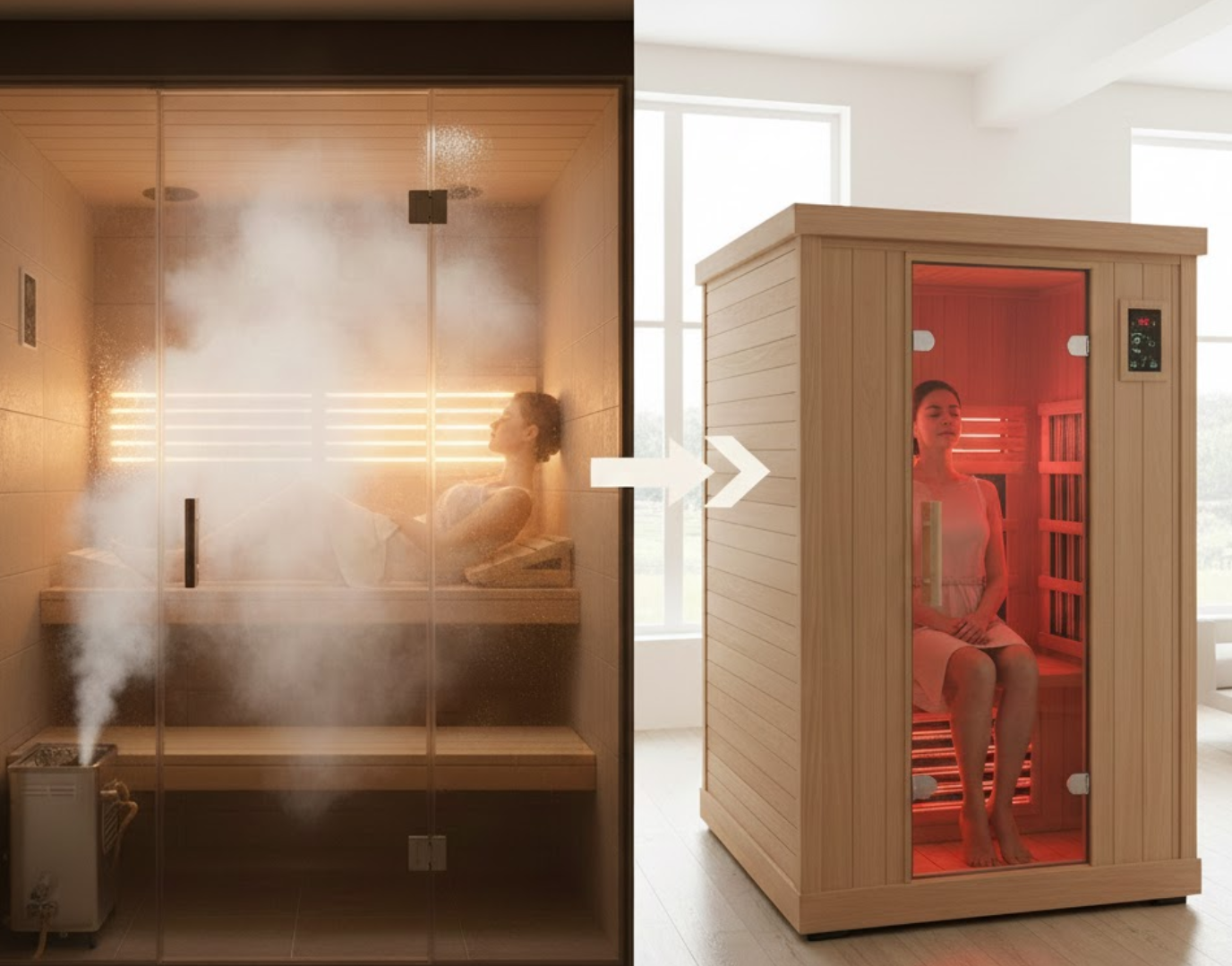 Buxar vs Uzaq infraqırmızı sauna: Sağlamlıq və eviniz üçün daha yaxşıdır? Buxar vs Uzaq infraqırmızı sauna: Sağlamlıq və eviniz üçün daha yaxşıdır?