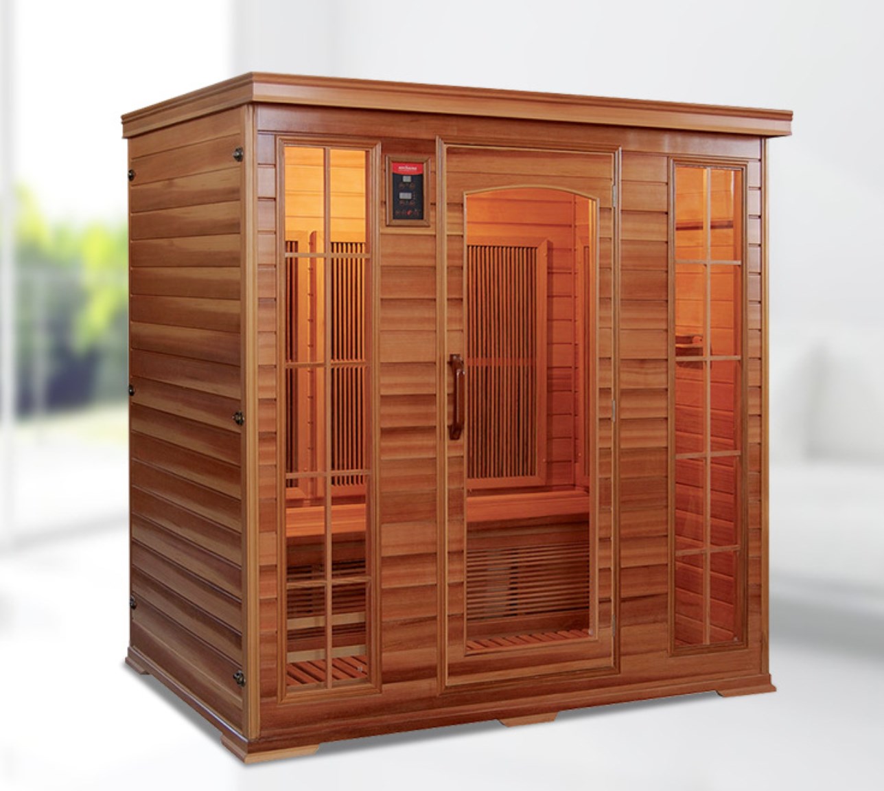 Ev 3-4 nəfərdən istifadə edin Qırmızı sidr uzaq infraqırmızı sauna