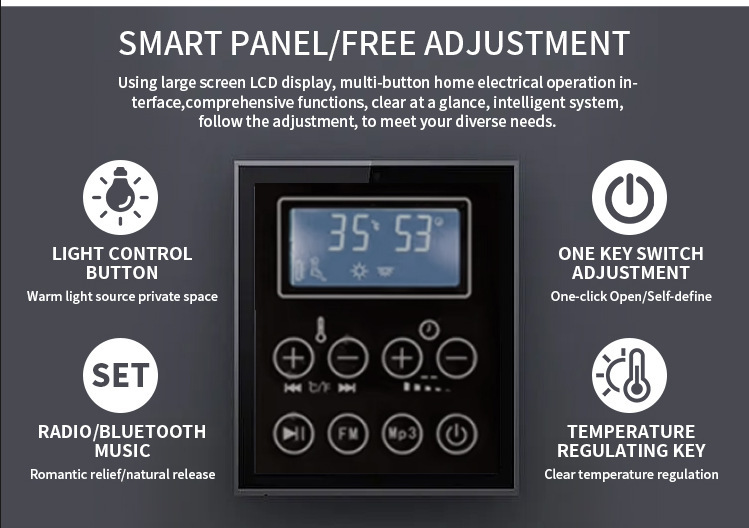 Xarici şüşə qapı açıq buxar otağı