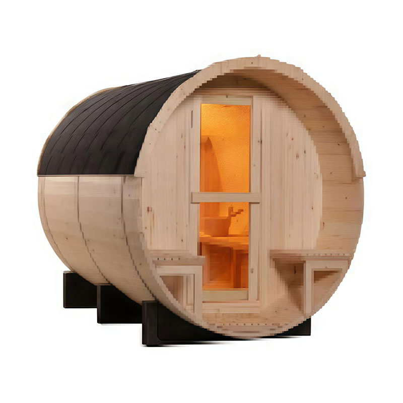 Açıq havada taxta barrel sauna